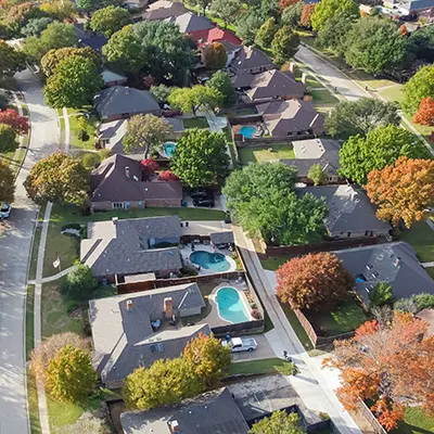 Top view of neighborhood